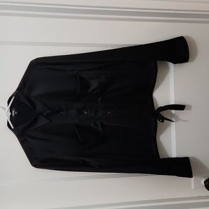 Express Portofino Black Button Down Blouse Size Large